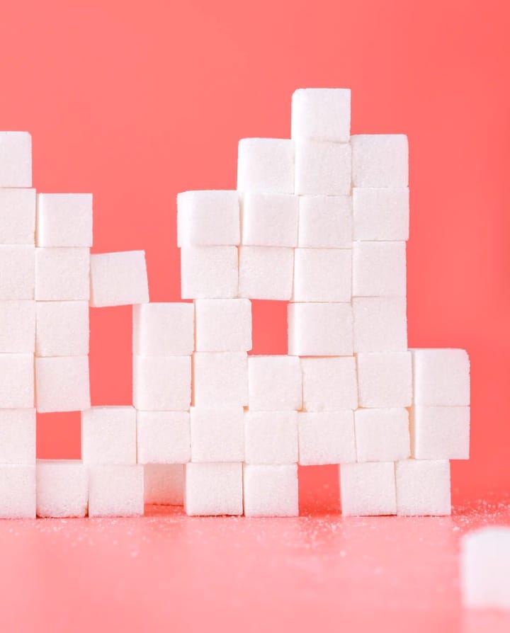 Image of stacked sugar cubes.